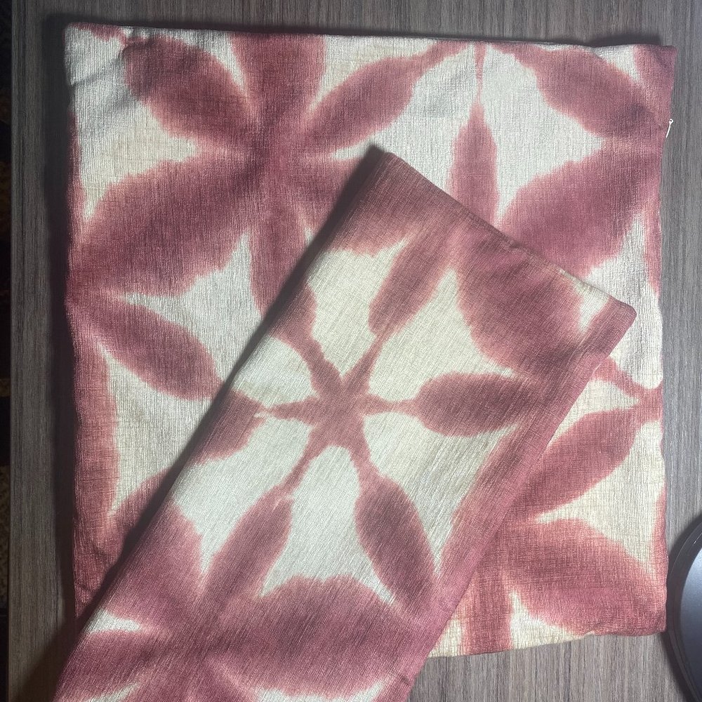 16x16 World Market Rose/Cream Pillow Covers